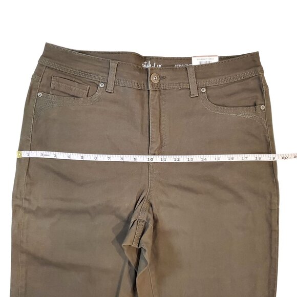 Style & Co Womens High Rise Tummy Control Straight Leg Pants Size 12S Deep Moss - Picture 9 of 15